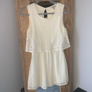 White sheer lace dress
